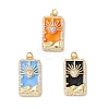 Rack Plating Brass Micro Pave Clear Cubic Zirconia Pendants KK-D073-24G-1
