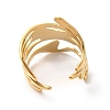 Ion Plating(IP) 304 Stainless Steel Twist Wave Open Cuff Ring for Women RJEW-K245-30G-2