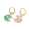 Moon & Star Real 18K Gold Plated Brass Dangle Leverback Earrings EJEW-L268-029G-03-2