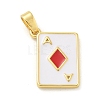 Diamonds Brass Enamel Pendants KK-G517-06G-04-1