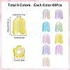 540Pcs 9 Colors Transparent Acrylic Beads Caps TACR-SC0001-34-2