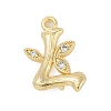 Brass Crystal Rhinestone Letter Links Connector Charms KK-S395-06G-L-1