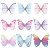 SUNNYCLUE 180Pcs 9 Style Two Tone Polyester Fabric Wings Crafts Decoration FIND-SC0004-17-1