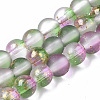Frosted Spray Painted Glass Beads Strands GLAA-N035-03B-C01-1