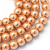 Baking Paint Pearlized Glass Pearl Round Bead Strands HY-Q003-6mm-33-1