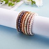 7Pcs 7 Style Handmade Polymer Clay Heishi Surfer Stretch Bracelets Set BJEW-SW00073-04-1