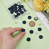 24 Bags Flat Round Cloth Cap Nail Buttons BUTT-BC0001-21F-3
