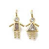 Brass Micro Pave Cubic Zirconia Pendants KK-D339-02G-04-1