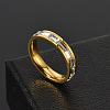304 Stainless Steel with Crystal Rhinestone Finger Rings FS-WGF5DC4-13-2