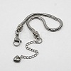 Tarnish Resistant 304 Stainless Steel European Round Snake Chains Bracelets LS-STAS-J015-08-1