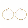 Brass Hoop Earrings X-EJEW-T007-01G-NF-1