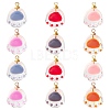 30Pcs 6 Colors Transparent Glass Pendants GLAA-CJ0002-17-1