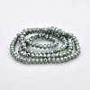 Full Rainbow Plated Faceted Rondelle Imitation Jade Glass Beads Strands GLAA-A024C-FR01-2