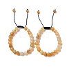 8mm Round Natural Topaz Jade Braided Bead Bracelets BJEW-C067-01B-24-1
