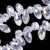 Electroplate Glass Faceted Teardrop Beads Strands X-EGLA-D014-01-2
