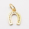 CZ Brass Micro Pave Cubic Zirconia Horse Shoe Charms LS-ZIRC-L018-13G-2