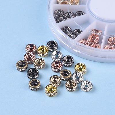 Brass Rhinestone Spacer Beads RB-X0013-09-NF-1
