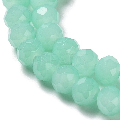 Baking Paint Imitation Jade Glass Bead Strands DGLA-A034-J8MM-A22-1