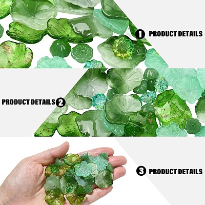 60Pcs 6 Styles Transparent Glass Beads GLAA-YW0005-58-1
