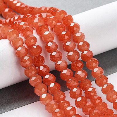Baking Paint Imitation Jade Glass Bead Strands DGLA-A034-J8MM-A12-1