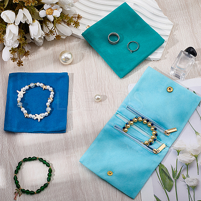 3Pcs 3 Colors Folding Velvet Jewelry Storage Bags for Earrings Rings Bracelets ABAG-CN0001-69C-1