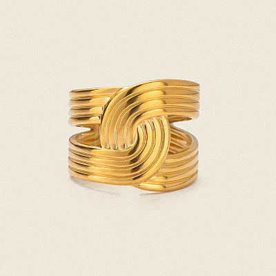 Adjustable 304 Stainless Steel Open Cuff Rings for Women LS-NR2128-1