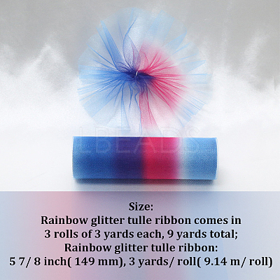 Polyester Deco Mesh Ribbons PW-WG7A161-03-1
