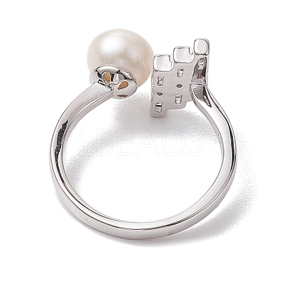 Round Natural Pearl Finger Rings RJEW-P113-12P-1