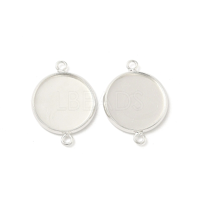 Flat Round Brass Connector Cabochon Settings KK-K414-13A-S-1