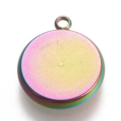 Ion Plating(IP) 304 Stainless Steel Pendant Cabochon Settings STAS-K202-03E-M-1