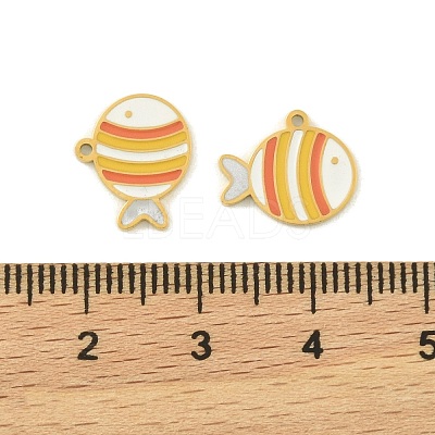 304 Stainless Steel Enamel Charms STAS-H251-01C-G-1