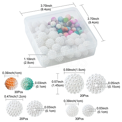 100Pcs 4 Style Imitation Pearl Acrylic Beads OACR-FS0001-23-1