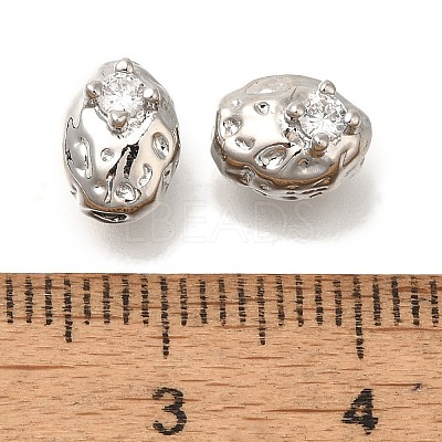Brass Micro Pave Cubic Zirconia Beads KK-Q001-01P-1