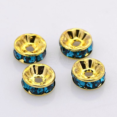 Brass Rhinestone Spacer Beads RB-A014-Z6mm-06G-1