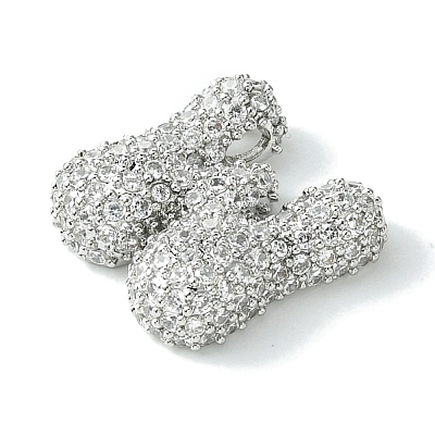 Rack Plating Brass Clear Cubic Zirconia Pendants KK-S378-01P-W-1