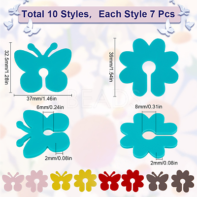 70Pcs 10 Styles Silicone Wine Glass Charms AJEW-SC0002-84-1