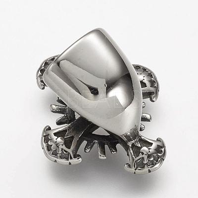 304 Stainless Steel Clasp Rhinestone Settings STAS-P169-50AS-1