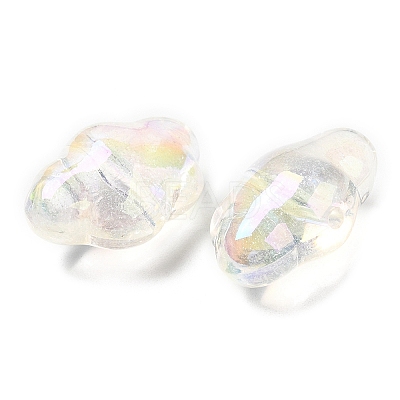 UV Plating Transparent Rainbow Iridescent Acrylic Beads X-OACR-C016-31C-1