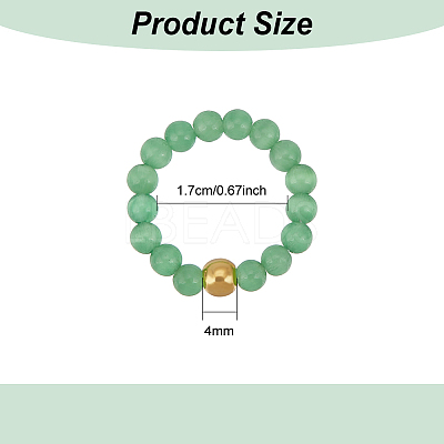 16Pcs 16 Style Natural & Synthetic Mixed Gemstone Round Beaded Stretch Rings Set for Women RJEW-AN0001-01-1