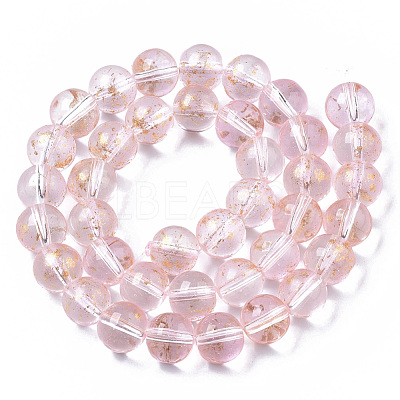 Transparent Spray Painted Glass Bead Strands X-GLAA-N035-03D-B06-1