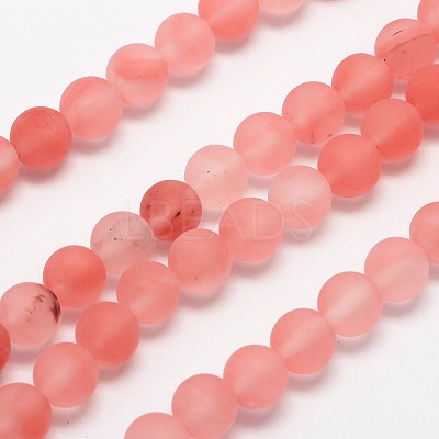 Cherry Quartz Glass Beads Strands X-G-D684-6mm-1