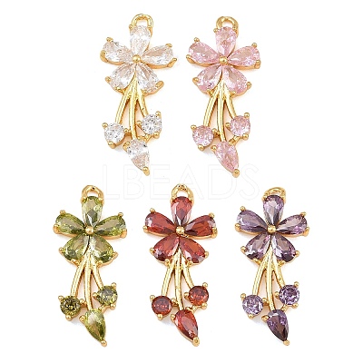 Brass Micro Pave Cubic Zirconia Pendants CU-CBA7392-12G-1