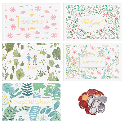 Envelope and Floral Pattern Thank You Cards Sets DIY-CP0004-97-1