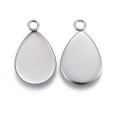 Tarnish Resistant 304 Stainless Steel Pendant Cabochon Settings STAS-L226-003P-1