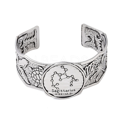 Constellation Alloy Open Cuff Bangles for Women Men LS-BJEW-C064-01AS-12-1