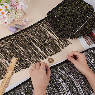 Polyester Tassel Lace Trim SRIB-WH0011-251B-01-1