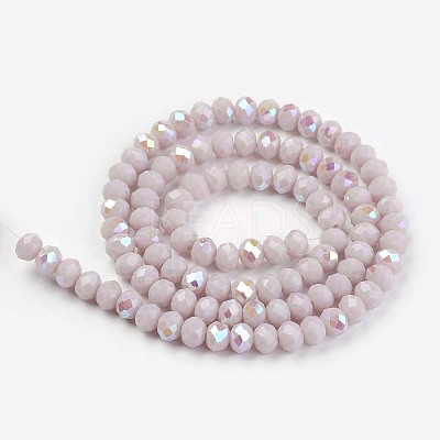 Electroplate Opaque Solid Color Glass Beads Strands EGLA-A034-P1mm-L08-1