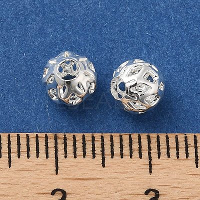 Brass Hollow Spacer Beads KK-P249-03C-S-1