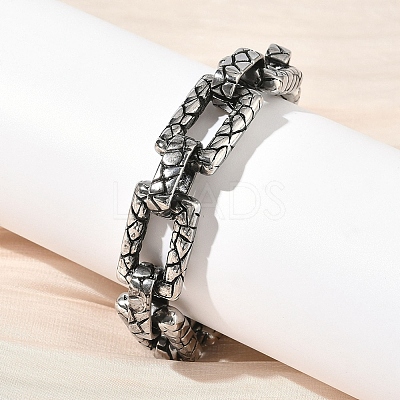 304 Stainless Steel Link Chain Bracelets for Men Women BJEW-D385-05AS-1