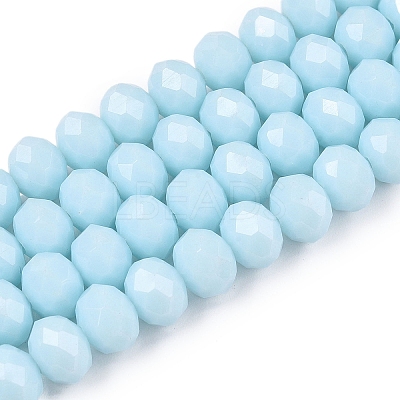Opaque Solid Color Imitation Jade Glass Beads Strands EGLA-A044-P8mm-D06-1